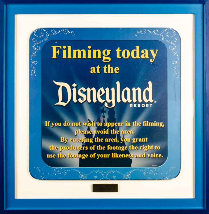Filming Today at the Disneyland Resort Park Sign